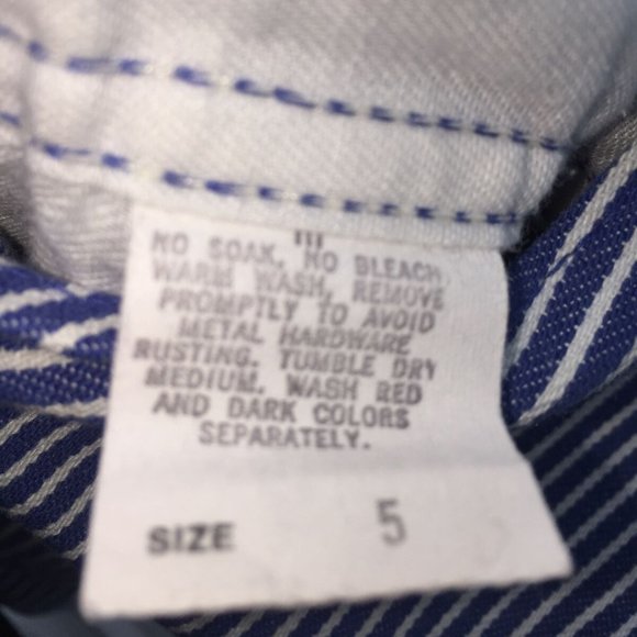 Vintage 1990's OshKosh B'Gosh Boys Striped Engineer Shortalls Overalls S… - Picture 5 of 13